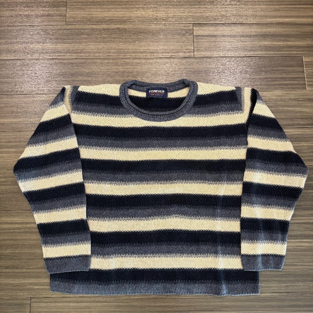 Vintage Forever Creative Worldwide Multicolor Women's Large Striped Sweater Boxy